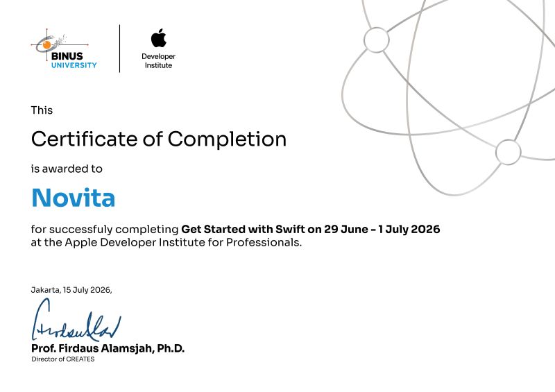 Certificate of Completion - Get Started with Swift